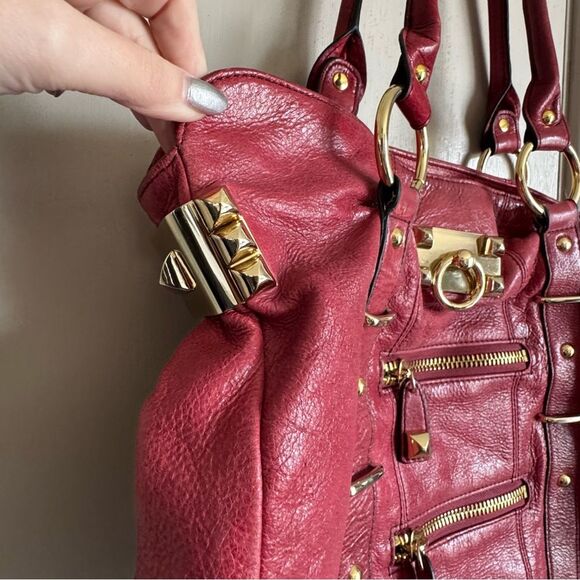 Vintage Betsey Johnson y2k Red Gold Large Hobo Bag - Picture 3 of 7